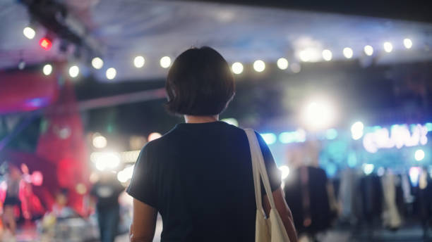 istock Carry reusable bag at night market. 2198093242
