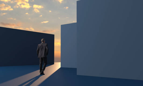 Businessman walking at modern building