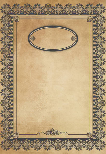 istock Old paper background with vintage ornamental frame. 2198095288