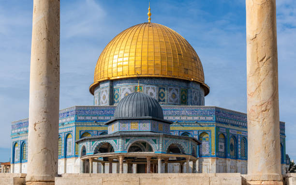 istock Ancient stone columns frame the historic Al Aqsa Mosque on Jerusalem's Temple Mount 2198096101