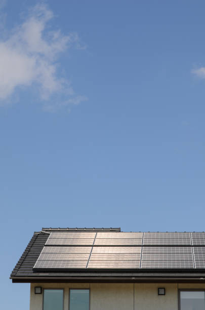 istock Solar panels installed on the roof 2198098984
