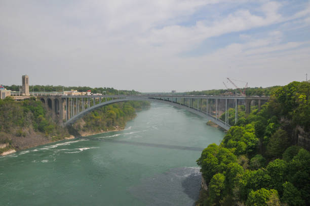 Buffalo, NY, USA- May 21, 2013: Niagara Falls  is waterfall on the Niagara River in northeastern North America, one of the continent’s most famous spectacles. The falls lie on the border between Ontario, Canada, and New York state, U.S. Here is the beautiful scenery of the waterfall.