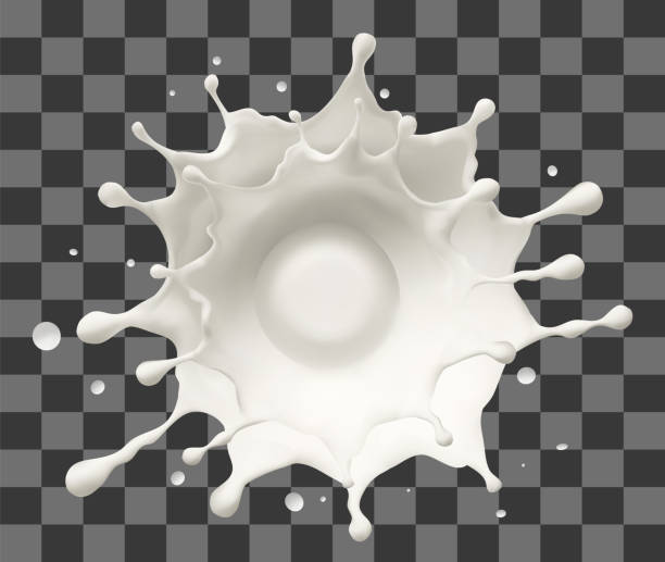 istock Milk or yogurt splash on background, food illustration, splashing liquid soap, shampoo,  Top view 2198113100