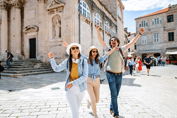 istock Friends enjoying a sunny day in dubrovnik 2198114531