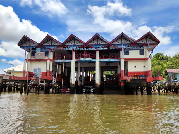 SUngai Kebun fire station, built over water in Kampung Ayer, a traditional settlement in Bandar Seri Begawan, the capital of Brunei. It's the largest 'water village' in the world, near the capital's city centre.