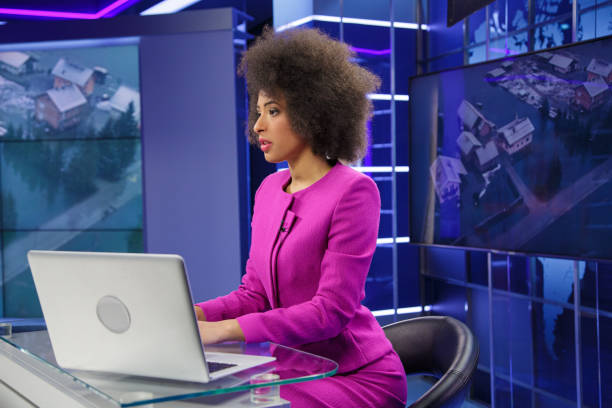 istock Female news anchor 2198130229