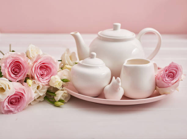 istock Easter composition with sweet bread, Easter cake, eggs, bouquet of flowers. Holidays breakfast concept with copy space. Traditional easter cake with gingerbread cookies. Easter Greeting Card Template. 2198132880