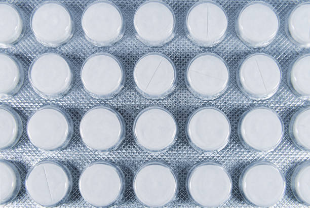 Tablets blister pack as a background. Healthcare products and medicine