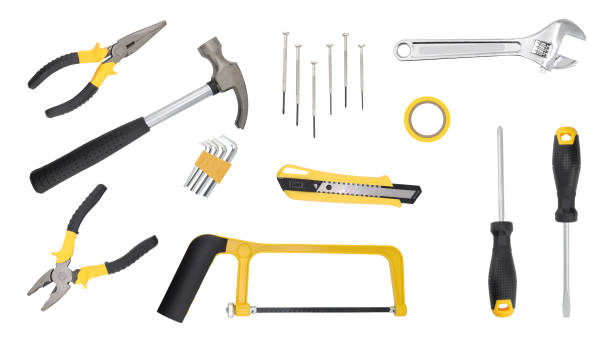 istock Home tools set can be used for construction of various buildings. Can be used for appropriate work for safety and use in the home. Building 2198140683