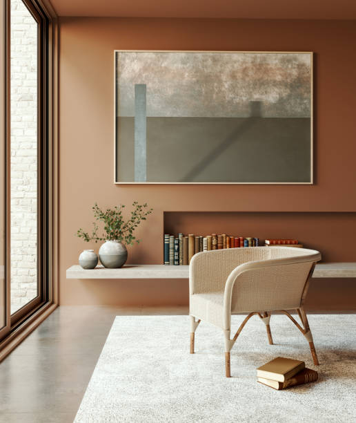 istock Large luxury modern bright interiors Living room mockup illustration 3D rendering image 2198144557