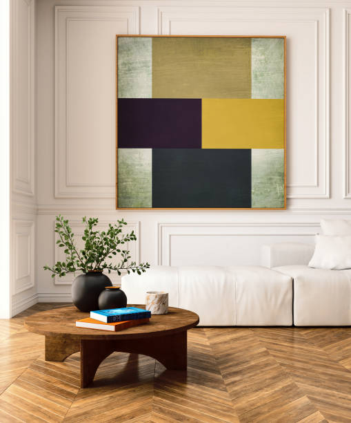 istock Large luxury modern bright interiors Living room mockup illustration 3D rendering image 2198144613