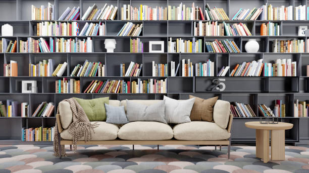 istock Large luxury modern bright interiors Living room mockup illustration 3D rendering image 2198144723