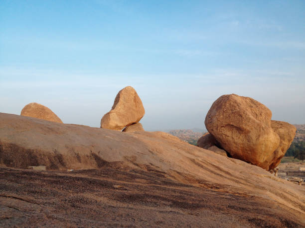 Rock formations on Lo Fu Tau country trail, also known as Tiger's Head, located in the Lantau North Country Park. The hike goes from Tung Chung to Discovery Bay.