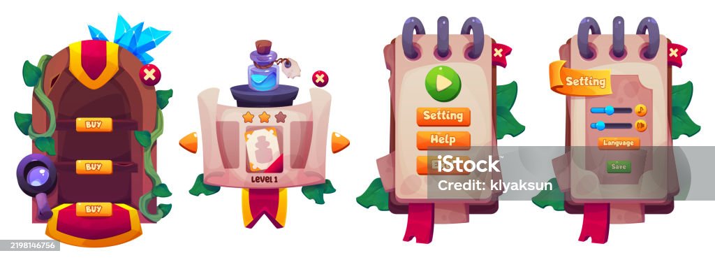 Vector Game Interface Game Interface Design Set Stock Illustration - Download Image Now ...