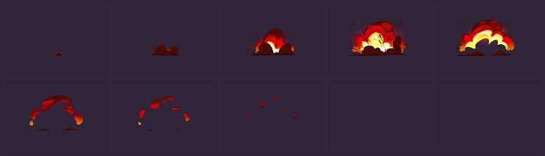 Enemy Exploding Animation Game Explosion Animation Sequence Stock Illustration - Download Image ...