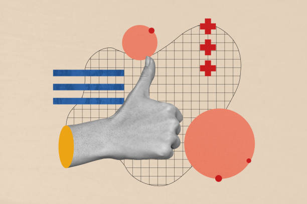 istock Creative design composite trend artwork collage of sign gesture body language hand finger thumb like fine agree success yes recommend 2198156463