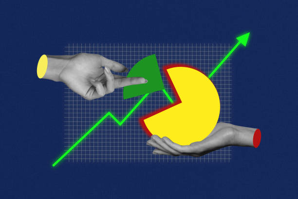 istock Composite 3D collage trend artwork template design of charts analyzing business goal graphics hand hold diagram piece arrow up success 2198159868