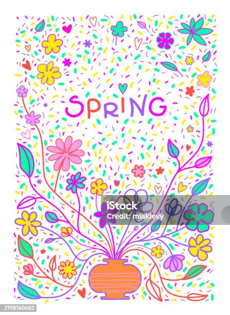 Spring Stock Image Pdf Spring Template Vertical Stock Illustration - Download Image Now ...