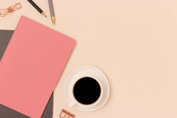 istock Cup of coffee and stationery. 2198160941