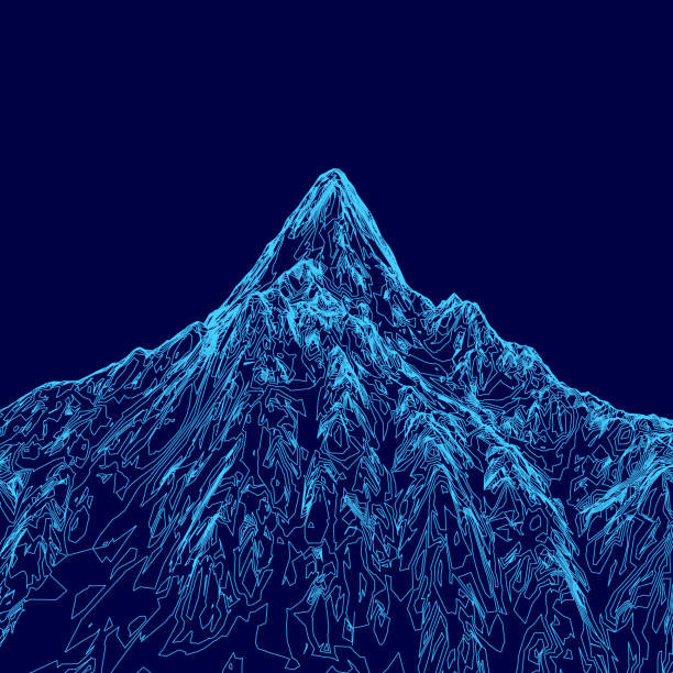 istock A mountain is shown in blue with a blue sky in the background. The mountain is very tall and has a snow-covered peak. The blue color of the mountain and the sky creates a serene and peaceful mood 2198162846