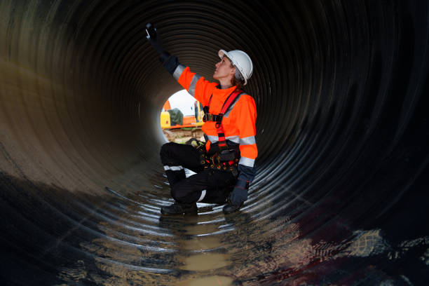 istock A female mechanical engineer in safety uniform is inspecting and examining a piping system for a new construction project of a large industrial building. 2198163603