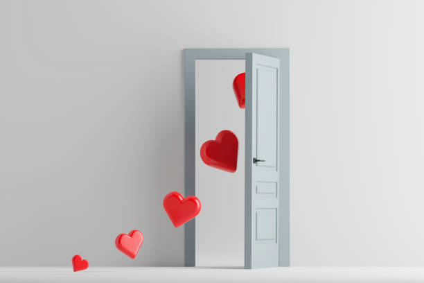 istock Hearts floating through an open door on Valentine's Day 2198164560