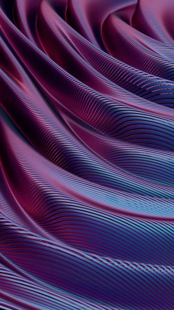 istock Abstract 3D waves with smooth flowing lines in blue and purple tones, creating a futuristic digital landscape. 2198169559