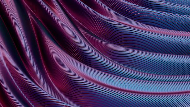 istock Abstract 3D waves with smooth flowing lines in blue and purple tones, creating a futuristic digital landscape. 2198169607