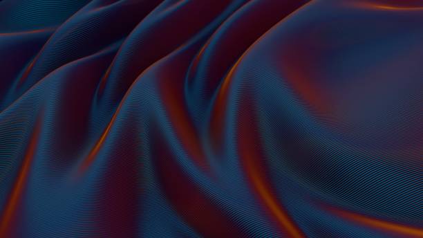 istock Abstract futuristic waves with smooth flowing lines in blue and orange tones, creating a high-tech digital texture. 2198170027