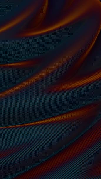 istock Abstract futuristic texture with flowing digital waves, featuring orange and blue tones in a high-tech style 2198170223
