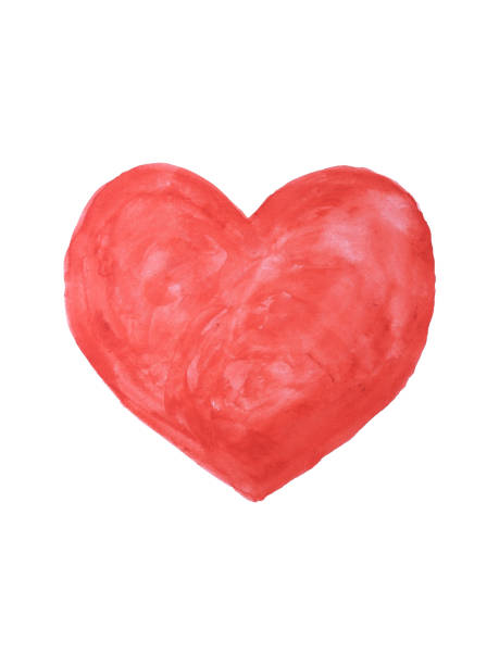 istock Watercolor red heart on white background Valentine design 2198172609