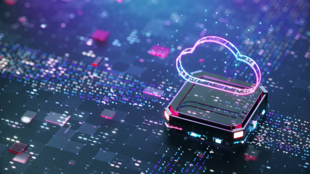 fotografii de stoc, fotografii și imagini scutite de redevențe cu conceptul digital cloud computing. soluții digitale cloud cu procesor central și placă de bază futuristă - cloud computing