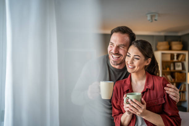 istock Happy couple sharing a coffee moment 2198183539