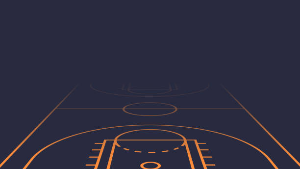 Basketball Game Court Background Basketball game court diagram background. coach background stock illustrations