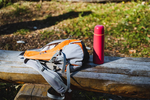istock Discover stylish hiking gear, including a versatile backpack and a durable water bottle set, perfect for enjoying natures beauty 2198183688