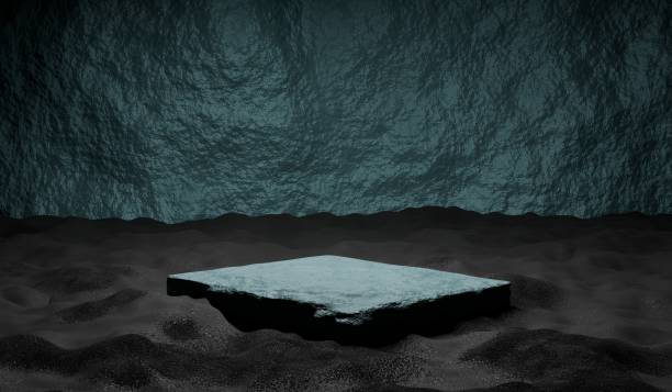istock Stone podium, sand floor, 3D illustration 2198186853