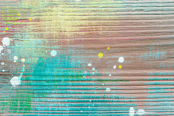 istock Colorful painted textured wooden plank with a paint stains. Abstract background. 2198187233
