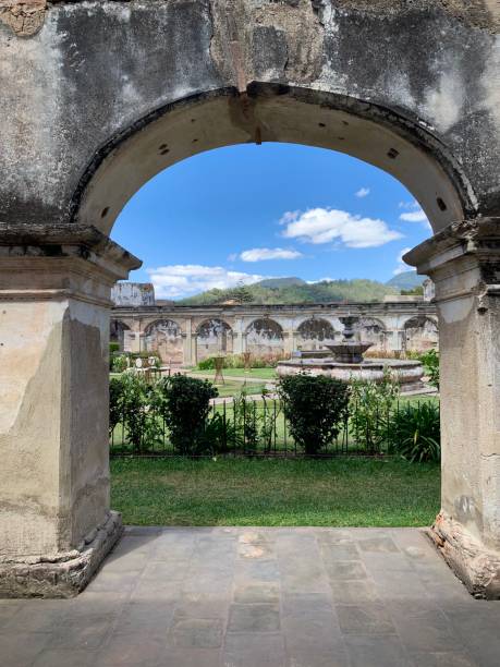 istock Framed View of Courtyard and Fountain (Antigua, Guatemala) 2198195697