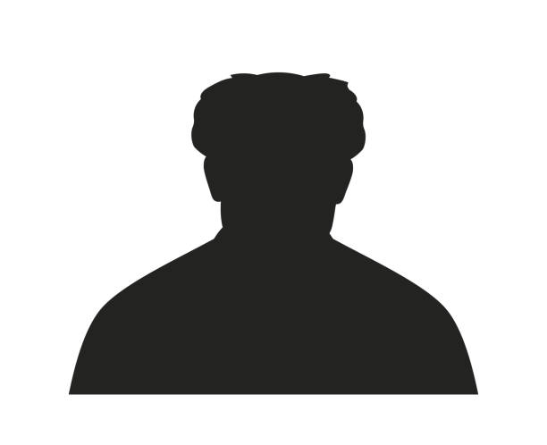 istock People avatar silhouette. Man with short hair. Dark icon with portrait of unknown anonymous person. Black and white sticker with head of male character. Flat vector illustration 2198197650