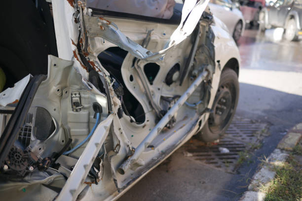 istock car damaged by a road accident 2198205354