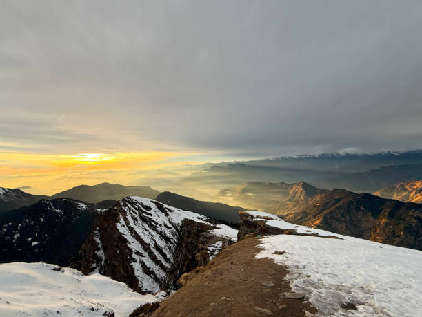 istock sunrise over the Chandrashila mountain in winter view 2198206789
