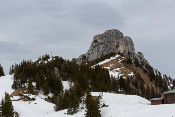Kampenwand mountain tour in Bavaria, Germany in wintertime