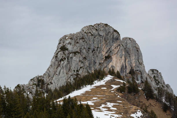 Kampenwand mountain tour in Bavaria, Germany in wintertime