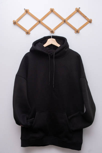 istock Black hoodie. Hooded sweatshirt 2198209592