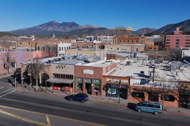 istock Drone View of Stores in Downtown Flagstaff, AZ 2198212848