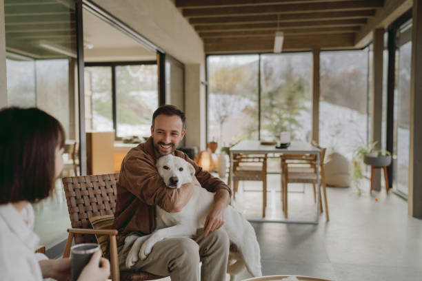 istock With our dog in a cabin house 2198220813