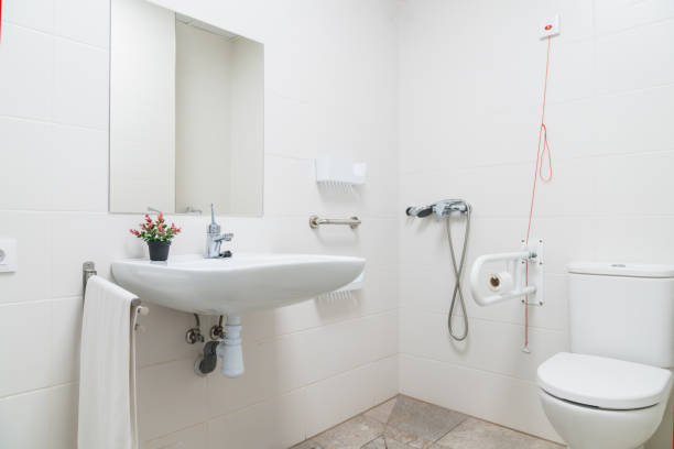 istock Modern bathroom design in geriatric nursing home 2198222006