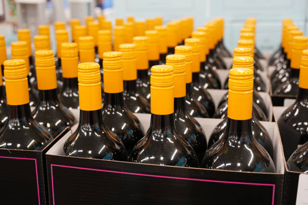 istock wine bottles with screw caps in container 2198238027