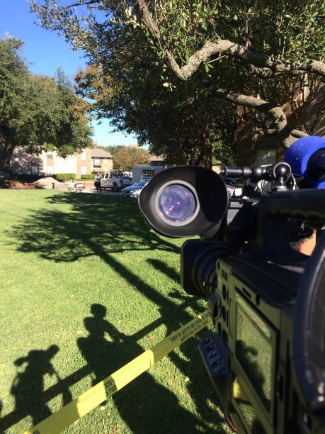 istock Media cameras at a crime scene 2198238866