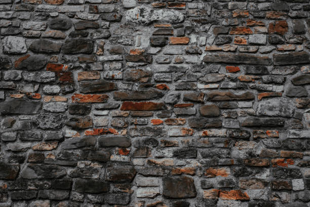 istock Stones and bricks wall background in a loft style 2198252545